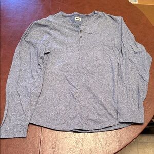 Joseph Abboud Heathered Blue Long Sleeve Henley